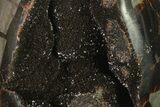Septarian Dragon Egg Geode - Black Crystals #137953-1